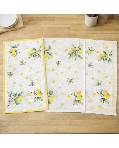 Set 3 strofinacci fantasia limoni in panama art. Maiori