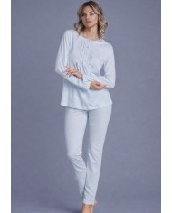 Pigiama donna estivo manica lunga 100% cotone Lunatica 61112