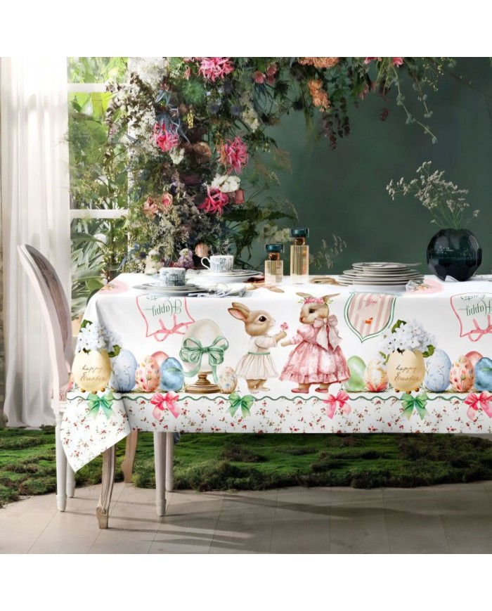 Tovaglia 6 posti Pasqua 100% cotone Maestri Cotonieri art. Amicizia