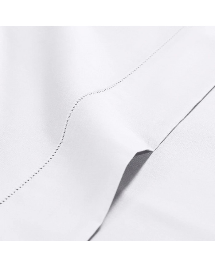 Completo lenzuola matrimoniale in raso di cotone orlo a giorno Caleffi