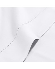 Completo lenzuola matrimoniale in raso di cotone orlo a giorno Caleffi