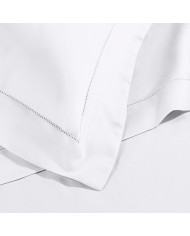 Completo lenzuola matrimoniale in raso di cotone orlo a giorno Caleffi