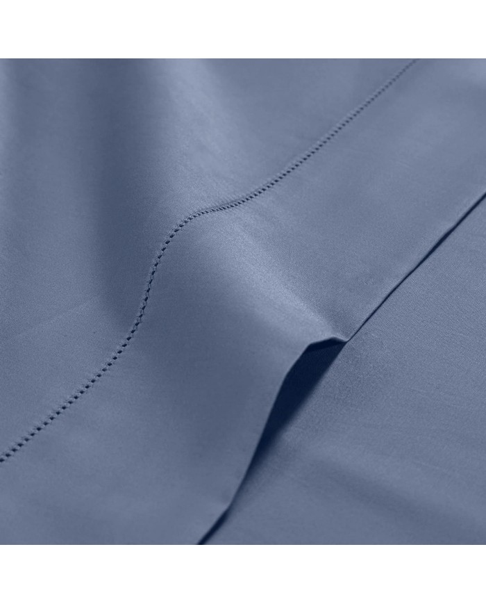 Completo lenzuola matrimoniale in raso di cotone orlo a giorno Caleffi