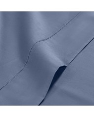 Completo lenzuola matrimoniale in raso di cotone orlo a giorno Caleffi