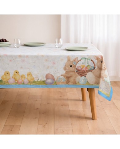 Tovaglia Pasqua 12 posti 100% cotone stampa digitale Brio