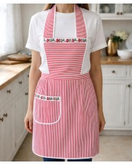 Grembiule con pettorina 100% cotone - MADE IN ITALY - art. Alberica Pettorina Righe