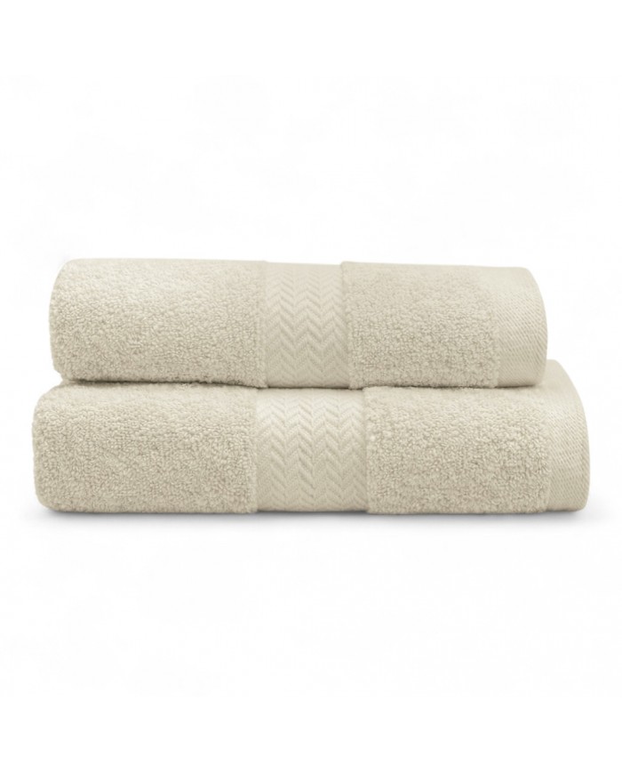 Coppia di asciugamani viso + ospite spugna 100% cotone Amanda