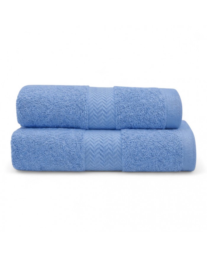 Coppia di asciugamani viso + ospite spugna 100% cotone Amanda