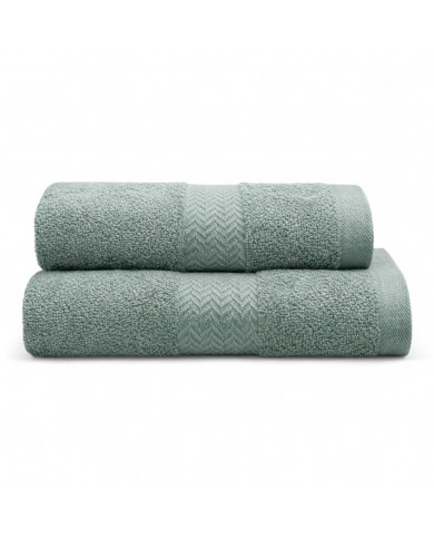 Coppia di asciugamani viso + ospite spugna 100% cotone Amanda
