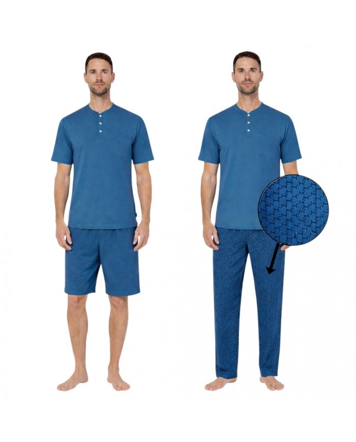 Pigiama estivo uomo tre pezzi 100% cotone Bip Bip 3774