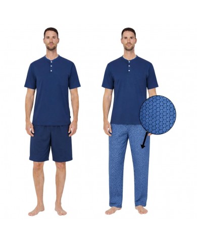Pigiama estivo uomo tre pezzi 100% cotone Bip Bip 3774