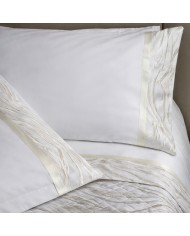 Completo Lenzuola con balza in raso di cotone matrimoniale Josephine, CAREZZE