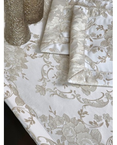 Set di 3 centri in raso jacquard di puro cotone Nada Carrara art. Gioiello