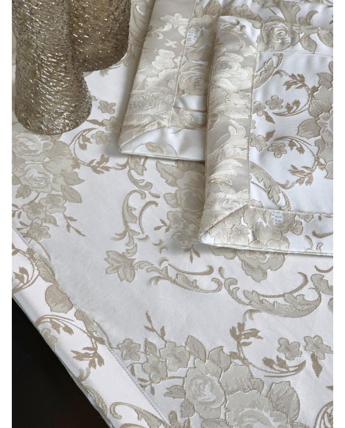 Set di 3 centri in raso jacquard di puro cotone Nada Carrara art. Gioiello