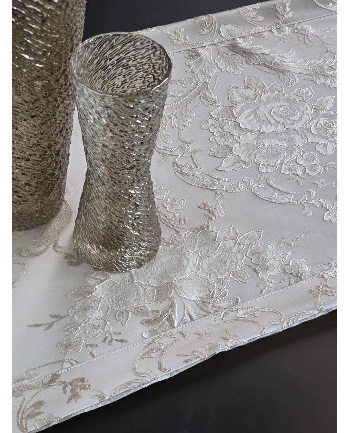 Set di 3 centri in raso jacquard di puro cotone Nada Carrara art. Gioiello