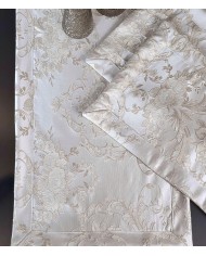 Set di 3 centri in raso jacquard di puro cotone Nada Carrara art. Gioiello