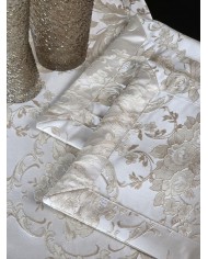 Set di 3 centri in raso jacquard di puro cotone Nada Carrara art. Gioiello