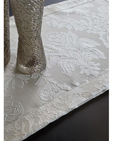 Set di 3 centri in raso jacquard di puro cotone Nada Carrara art. Rebrodè