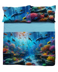 Completo Lenzuola matrimoniale 100% COTONE Vallesusa Milos