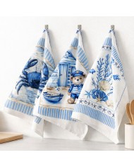 Set 6 strofinacci in microspugna 100% cotone Country art. Botanical