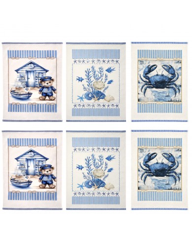 Set 6 strofinacci in microspugna 100% cotone Country art. Tulum