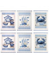 Set 6 strofinacci in microspugna 100% cotone Country art. Tulum