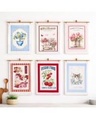 Set 6 strofinacci in microspugna 100% cotone Country art. Botanical