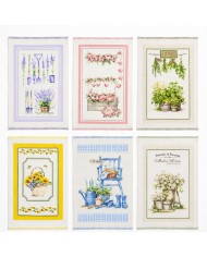 Set 6 strofinacci in microspugna 100% cotone Country art. Botanical