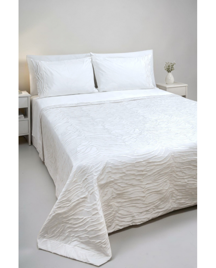 Coordinato matrimoniale Copriletto e Completo lenzuola in puro cotone By Carezze art Josephine