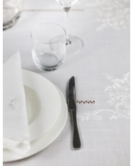 Servizio da tavola ricamato 18 posti con punto a giorno