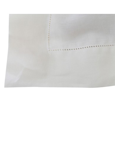 Coppia di Federe in misto lino con orlo a giorno e 3 volani Vittoria