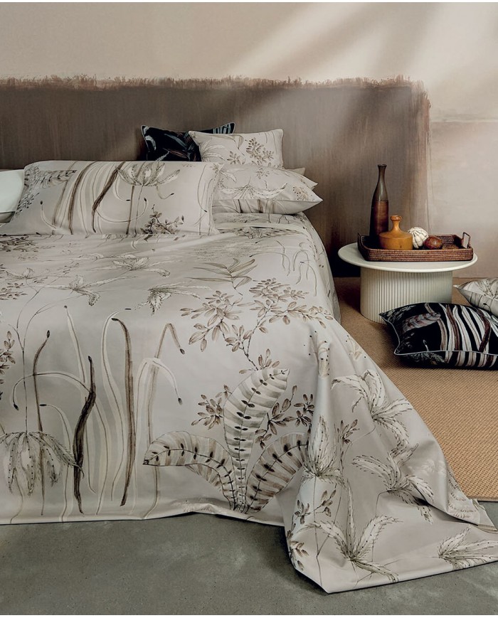Completo lenzuola copriletto in raso di puro cotone Dondi Home art. Baobab