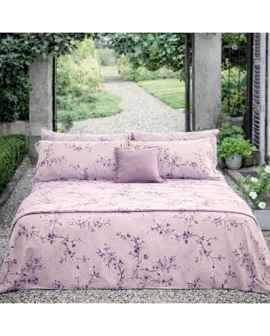 Completo lenzuola matrimoniale in percalle 100% cotone Mirabello Blossom Peach