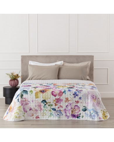 Trapuntino matrimoniale stampato Linea Oro Floriana