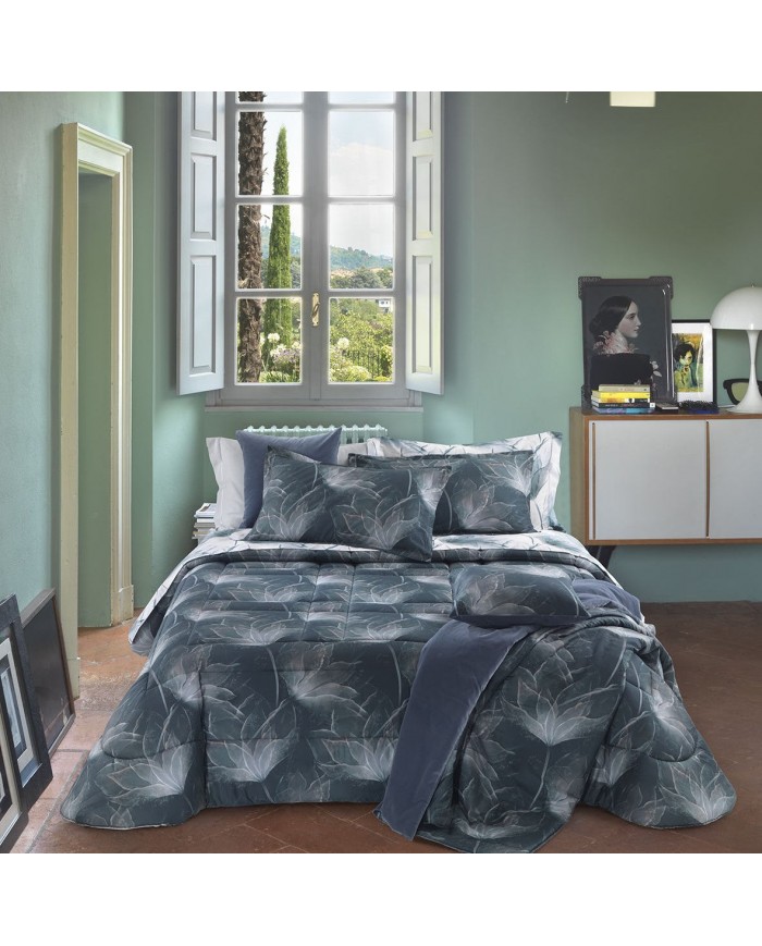 Trapunta matrimoniale in raso 100% cotone Mirabello Abstract Flowers