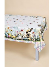 Tovaglia Pasqua 12 posti 100% cotone stampa digitale Tessitura di Arconate dis.2