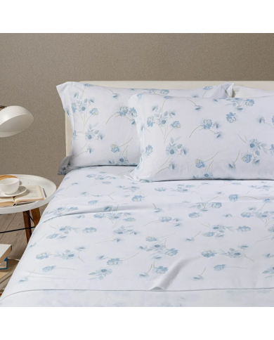 Completo lenzuola matrimoniale 100% cotone Caleffi Flores