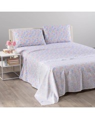 Completo lenzuola matrimoniale 100% cotone Caleffi Flores
