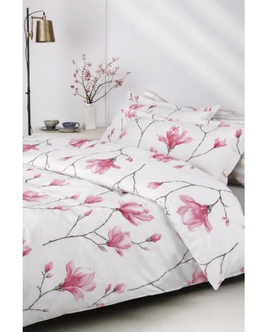 Completo lenzuola matrimoniale in percalle 100% cotone Mirabello Soft Magnolia