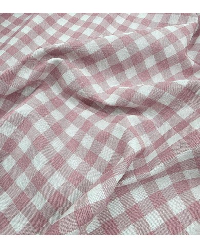 Tessuto al metro a quadretti grandi in cotone altezza 280 - ROSA