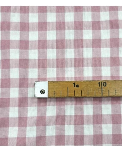 Tessuto al metro a quadretti grandi in cotone altezza 280 - ROSA
