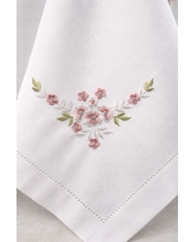 Servizio da tavola ricamato tovaglia + tovaglioli 12 posti art. 9260