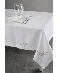 Servizio da tavola ricamato tovaglia + tovaglioli 18 posti art. 9260