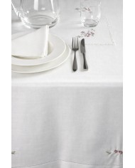 Servizio da tavola ricamato tovaglia + tovaglioli 18 posti art. 9260