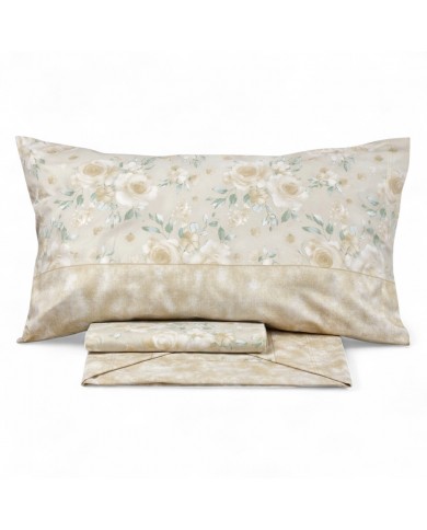 Completo Lenzuola matrimoniali Ambrosiana Sienna - Made in Italy