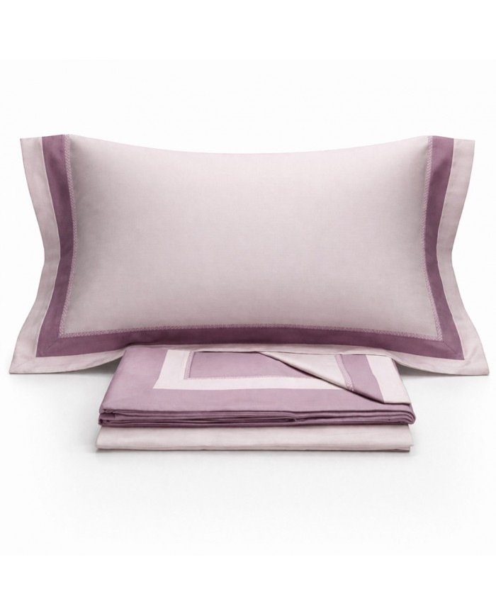 Completo lenzuola matrimoniale in raso 100% cotone Chiara Fedi art. Romantica