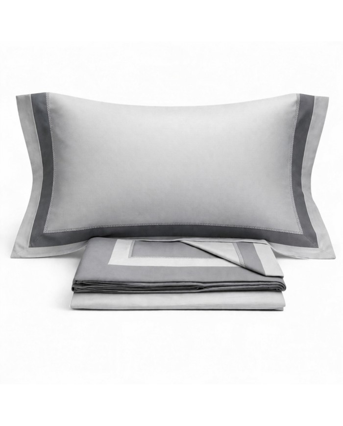 Completo lenzuola matrimoniale in raso 100% cotone Chiara Fedi art. Romantica