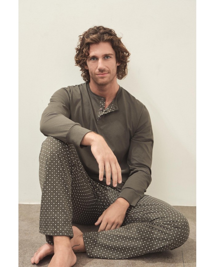 Pigiama estivo 100% cotone manica lunga Pepenero P1658 MADE IN ITALY