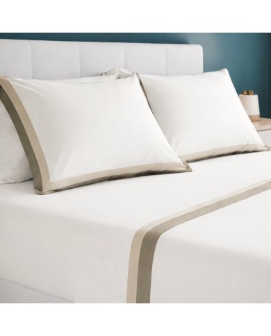 Completo lenzuola matrimoniale 100% cotone doppia balza Chiara Fedi art. Vienna