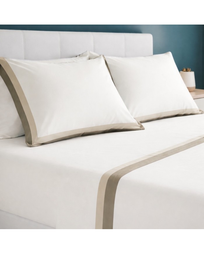 Completo lenzuola matrimoniale 100% cotone doppia balza Chiara Fedi art. Vienna